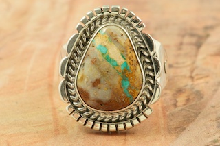 Genuine Boulder Turquoise Sterling Silver Ring